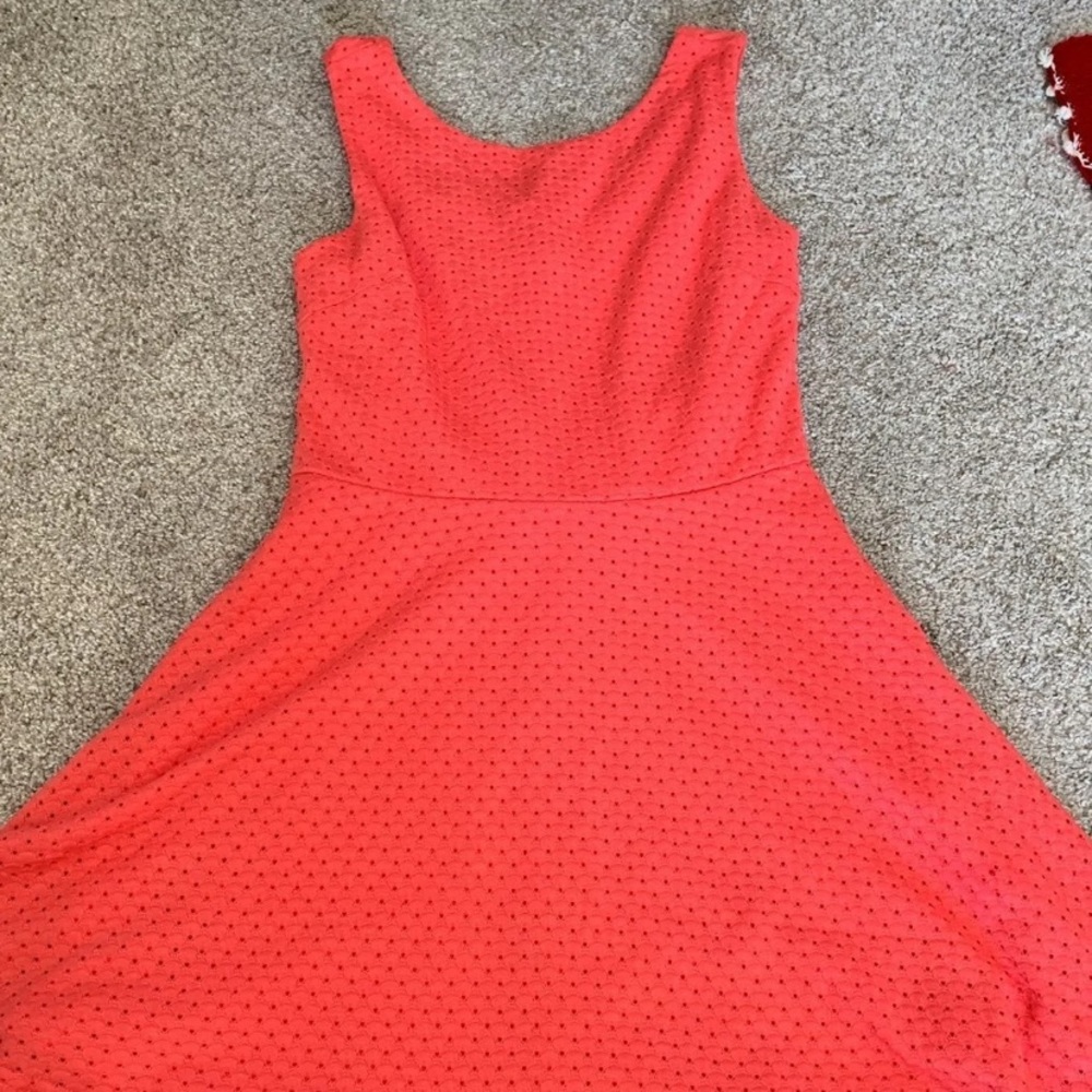New Eyelet Bright Coral Dress